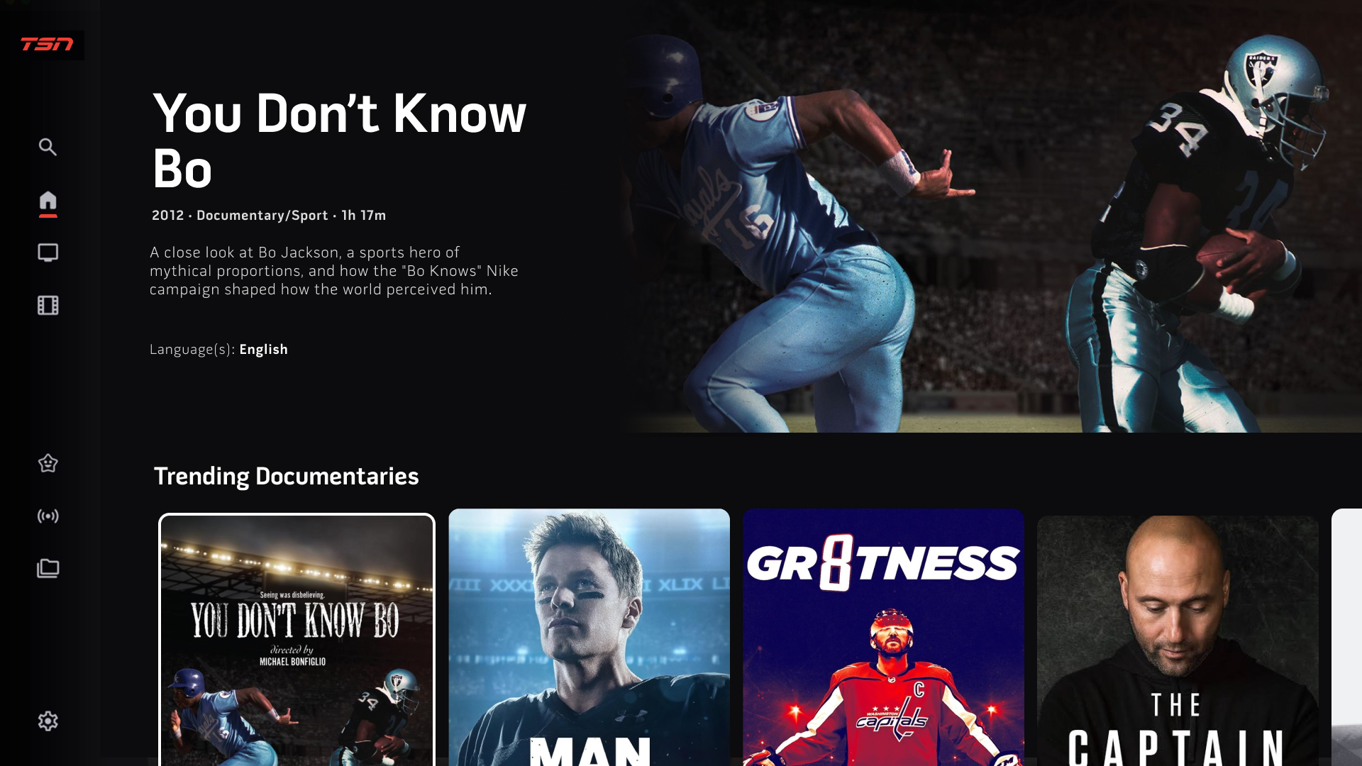 What's Trending documentary section in the redesigned TSN app